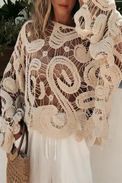 Tops sexys de cuello redondo con aberturas en colores sólidos