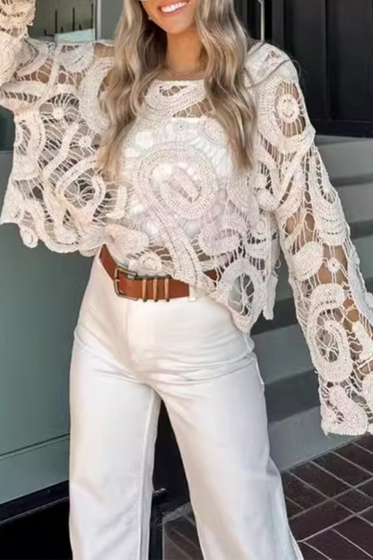 Tops sexys de cuello redondo con aberturas en colores sólidos