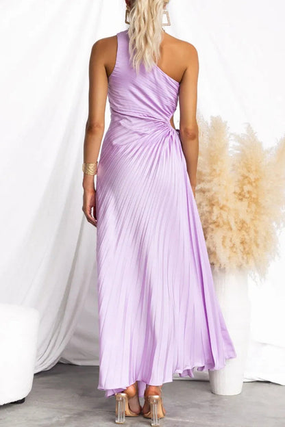 Vestidos plisados sexys con cordón ajustable y hombros caídos (4 colores)