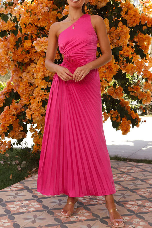 Vestidos plisados sexys con cordón ajustable y hombros caídos (4 colores)