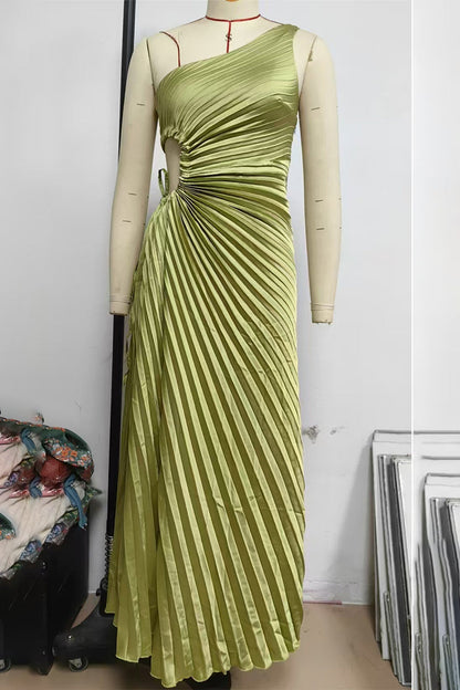Vestidos plisados sexys con cordón ajustable y hombros caídos (4 colores)