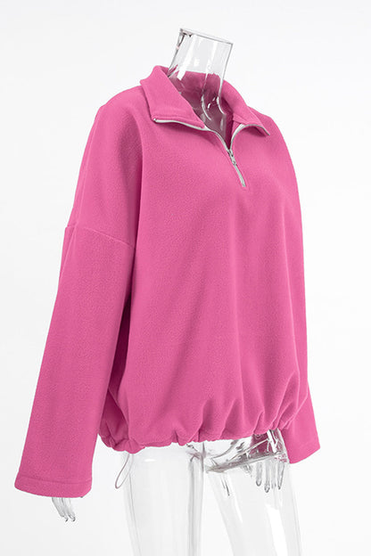 Sudadera informal con cuello vuelto, suave y en contraste