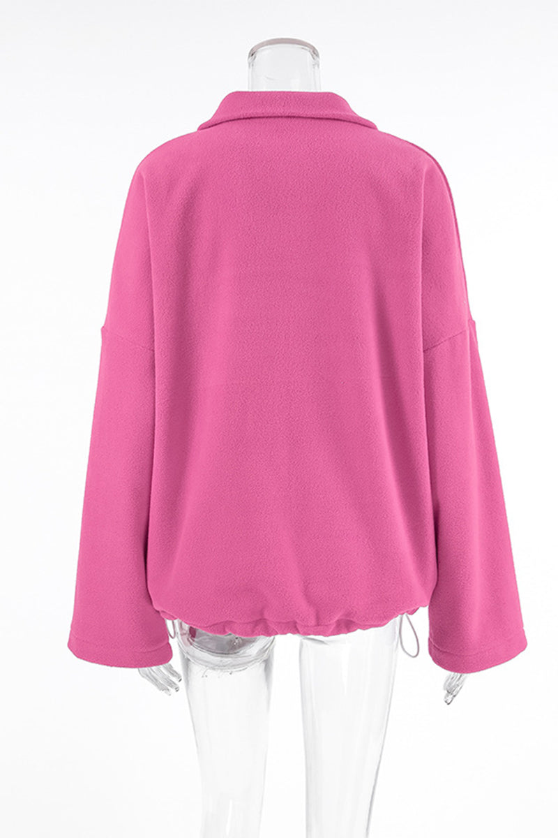 Sudadera informal con cuello vuelto, suave y en contraste
