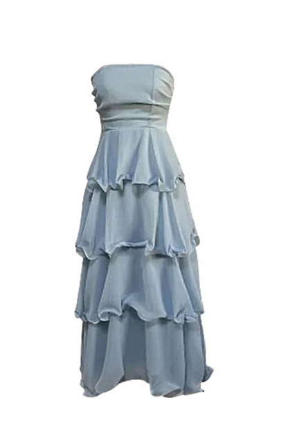 Vestidos sexis con falda de pastel, sin tirantes, con volantes y espalda descubierta (5 colores)