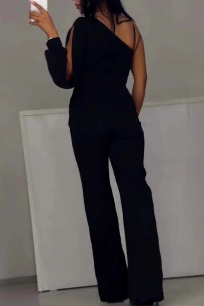 Monos sexis de malla transparente con hombros descubiertos y corte regular