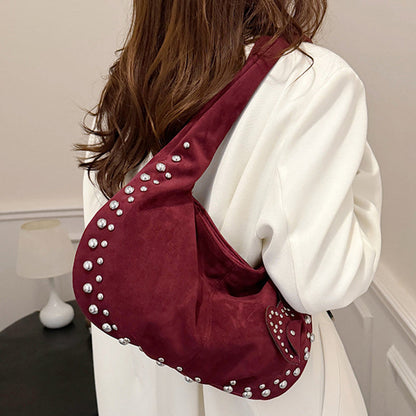 Bolsos de patchwork con remaches de colores sólidos para uso diario (5 colores)