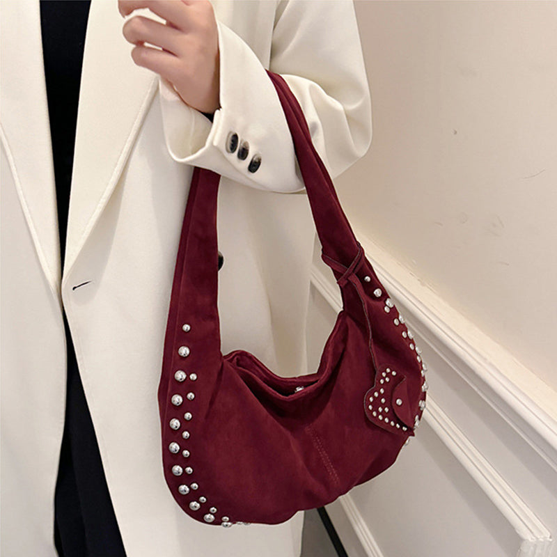Bolsos de patchwork con remaches de colores sólidos para uso diario (5 colores)
