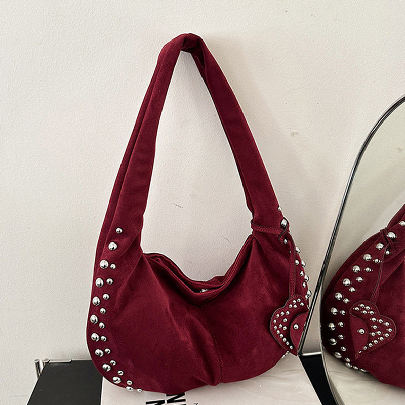 Bolsos de patchwork con remaches de colores sólidos para uso diario (5 colores)