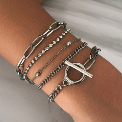Elegantes pulseras de cadenas de patchwork