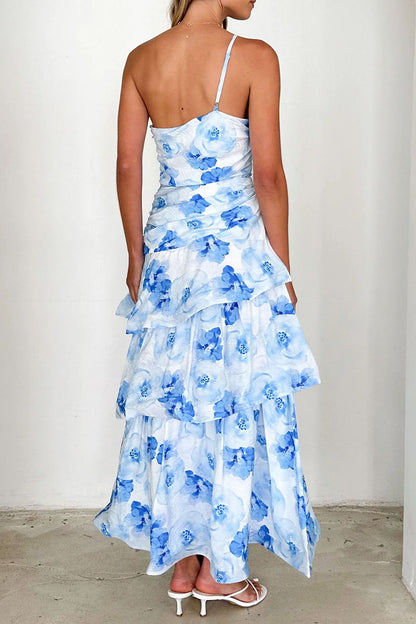 Vestidos sexis de vacaciones con estampado floral, espalda descubierta, volantes y hombros caídos (4 colores)