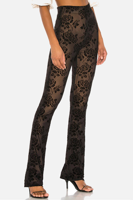 Braguita sexy de encaje transparente con cintura alta regular