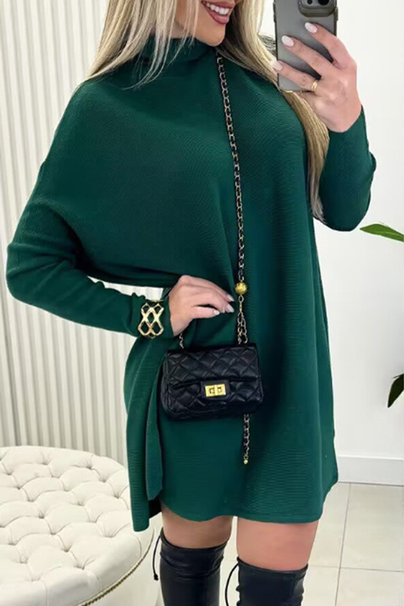 Suéteres casuales de cuello alto de color sólido para uso diario (3 colores)