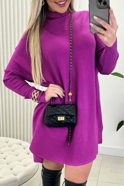 Suéteres casuales de cuello alto de color sólido para uso diario (3 colores)