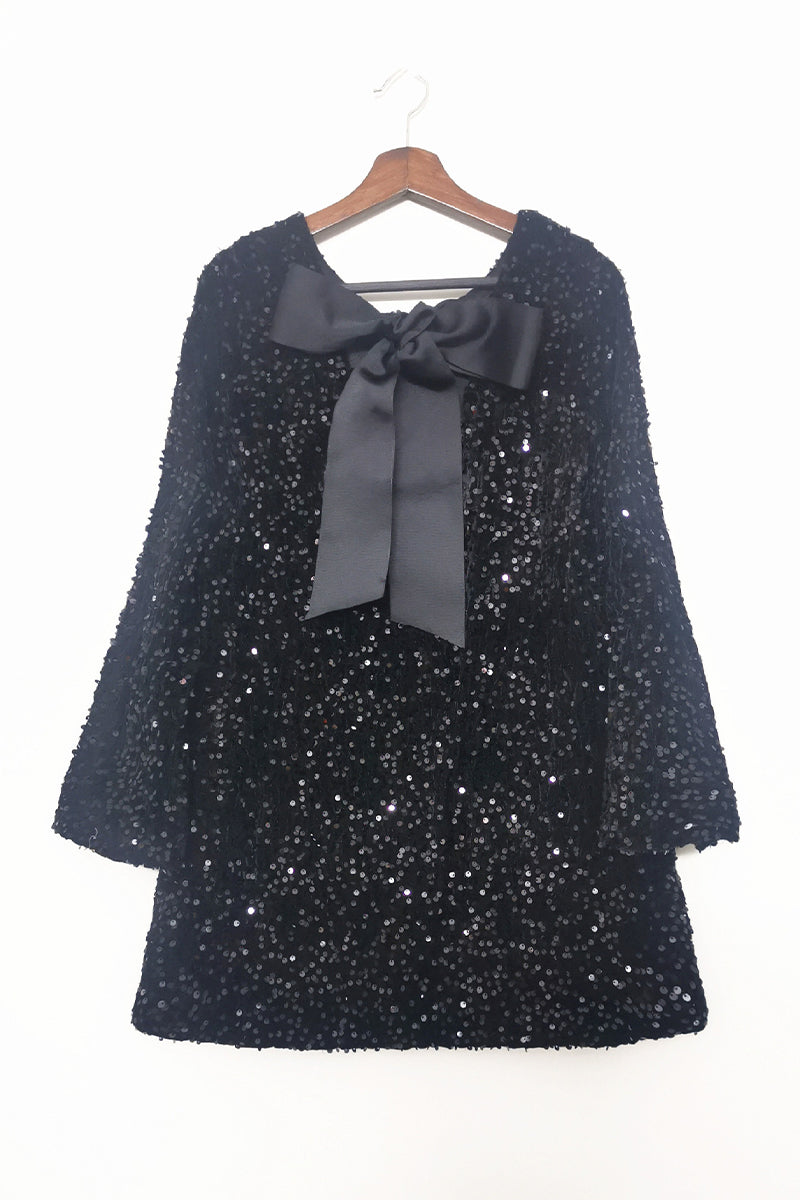 Vestidos sexis de lentejuelas con cordones, espalda descubierta y cuello redondo, corte A