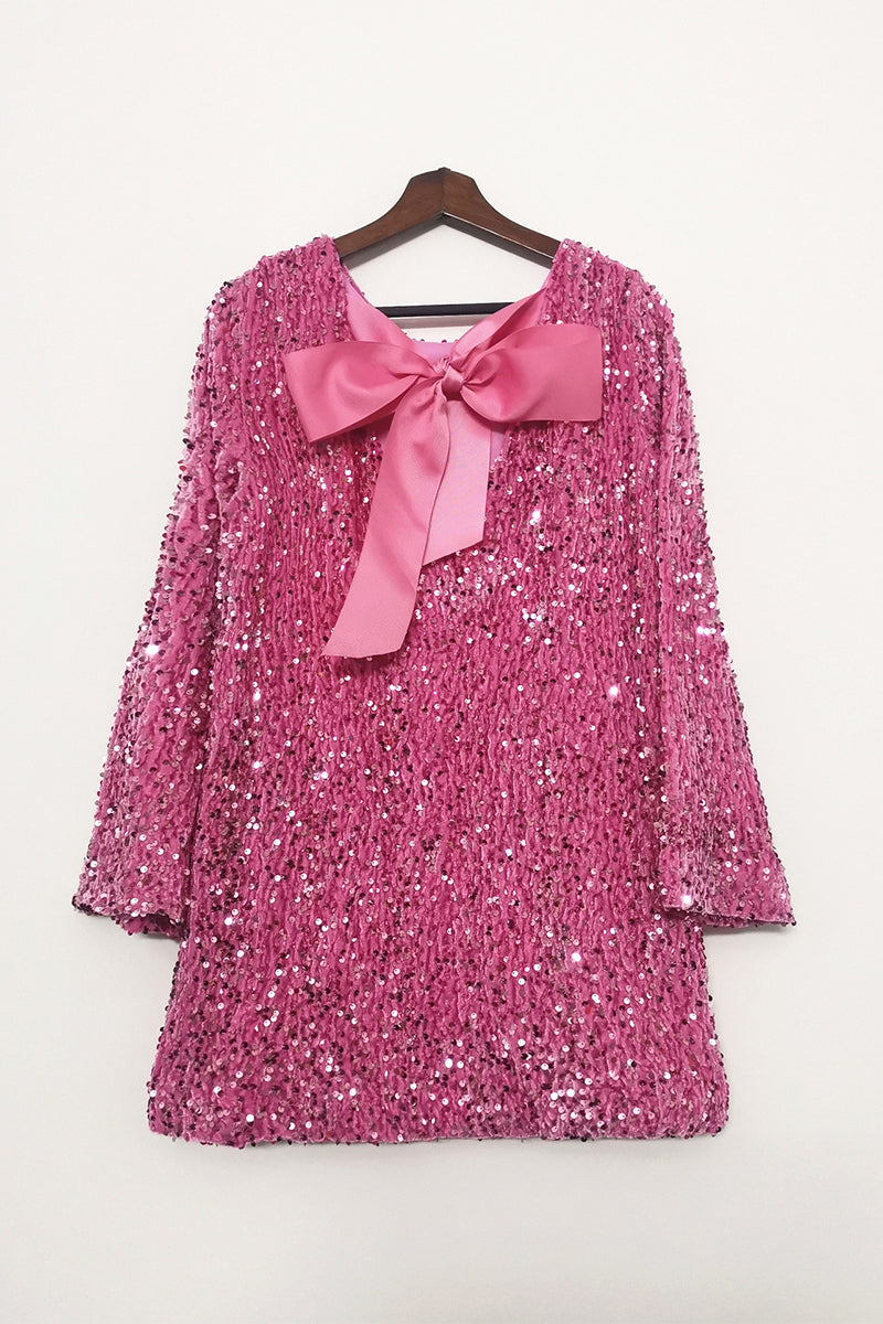 Vestidos sexis de lentejuelas con cordones, espalda descubierta y cuello redondo, corte A