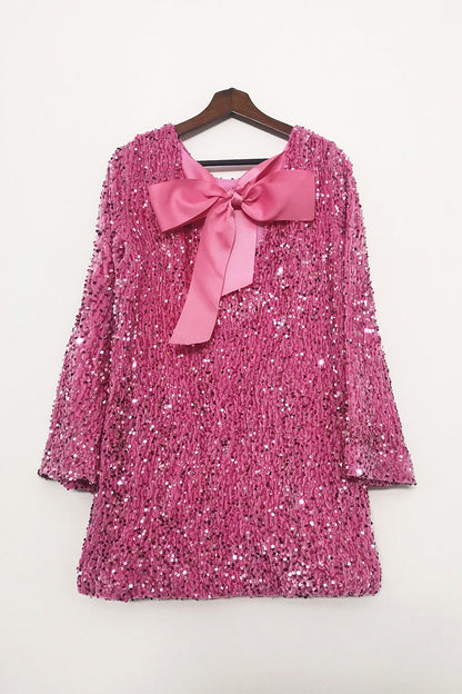 Vestidos sexis de lentejuelas con cordones, espalda descubierta y cuello redondo, corte A