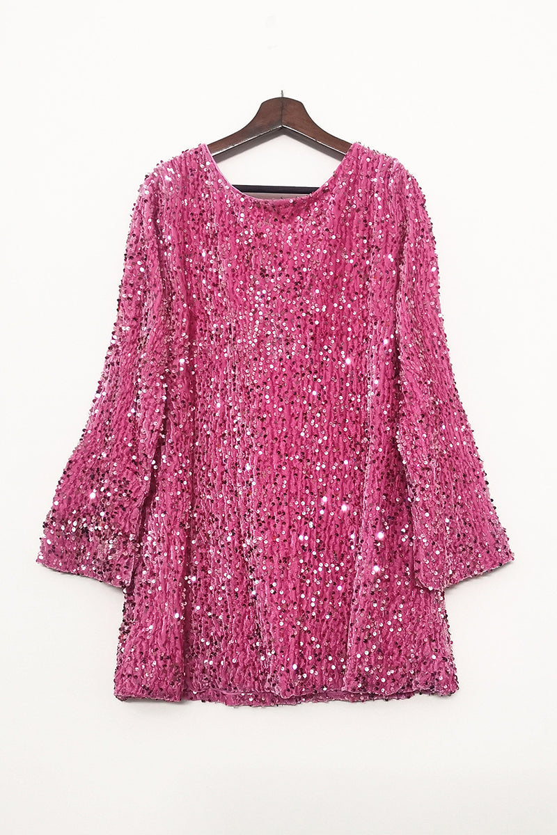 Vestidos sexis de lentejuelas con cordones, espalda descubierta y cuello redondo, corte A