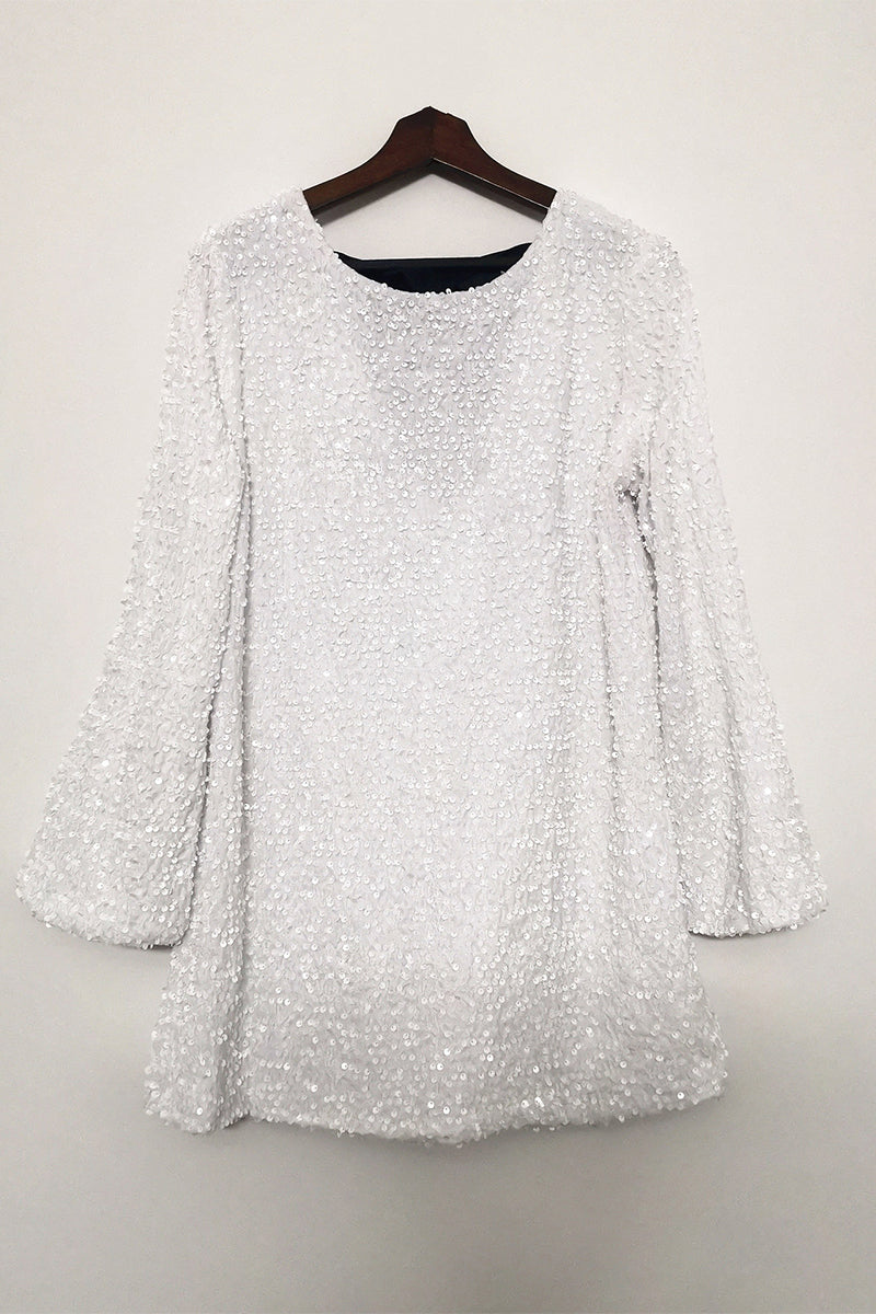 Vestidos sexis de lentejuelas con cordones, espalda descubierta y cuello redondo, corte A