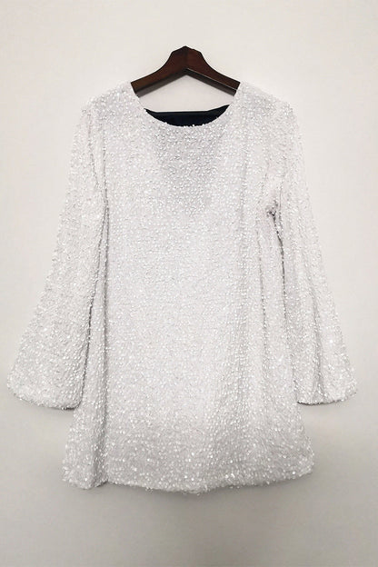 Vestidos sexis de lentejuelas con cordones, espalda descubierta y cuello redondo, corte A