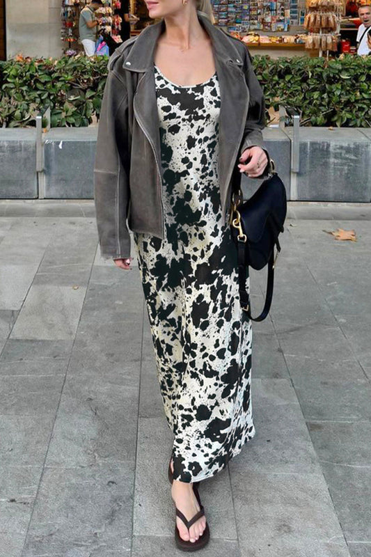 Vestidos sexis de falda de un solo paso con escote en V y estampado geométrico en contraste