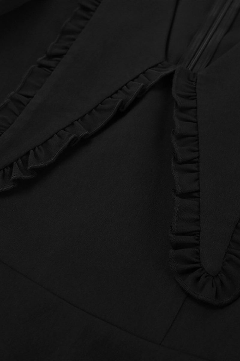 Elegantes vestidos de línea A con cuello Peter Pan y cremallera de patchwork