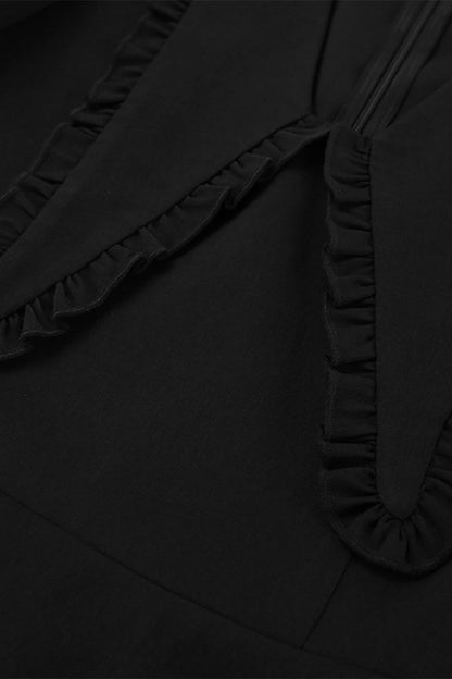 Elegantes vestidos de línea A con cuello Peter Pan y cremallera de patchwork