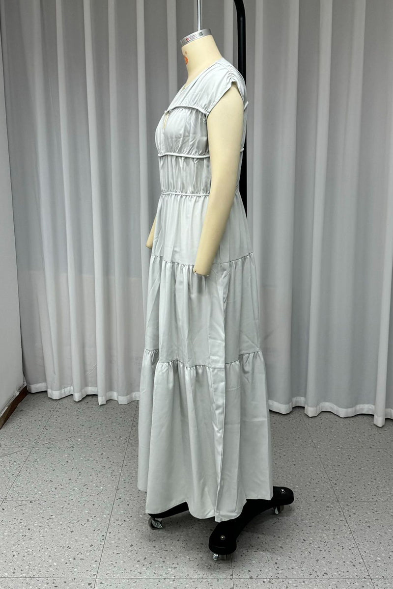 Vestidos casuales sin mangas con cuello en V y patchwork