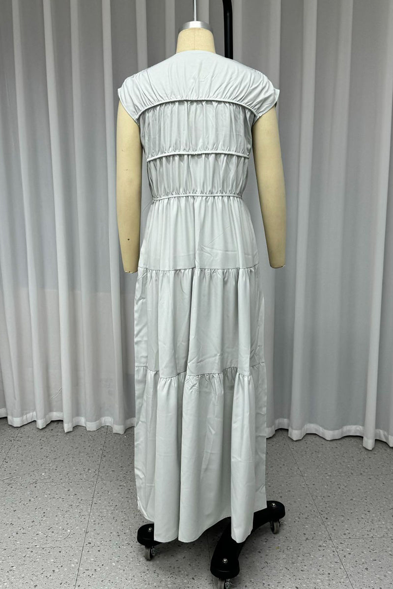Vestidos casuales sin mangas con cuello en V y patchwork