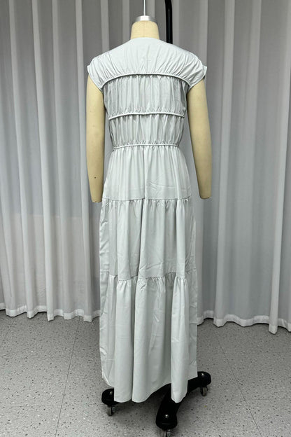 Vestidos casuales sin mangas con cuello en V y patchwork