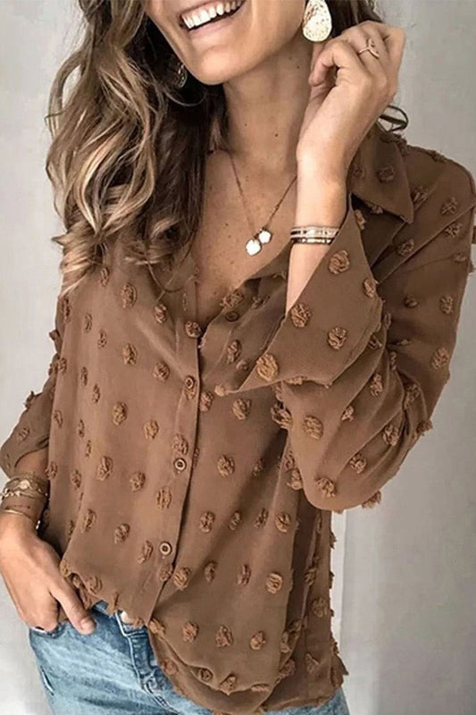Blusas casuales de diario con botones y cuello vuelto (3 colores)