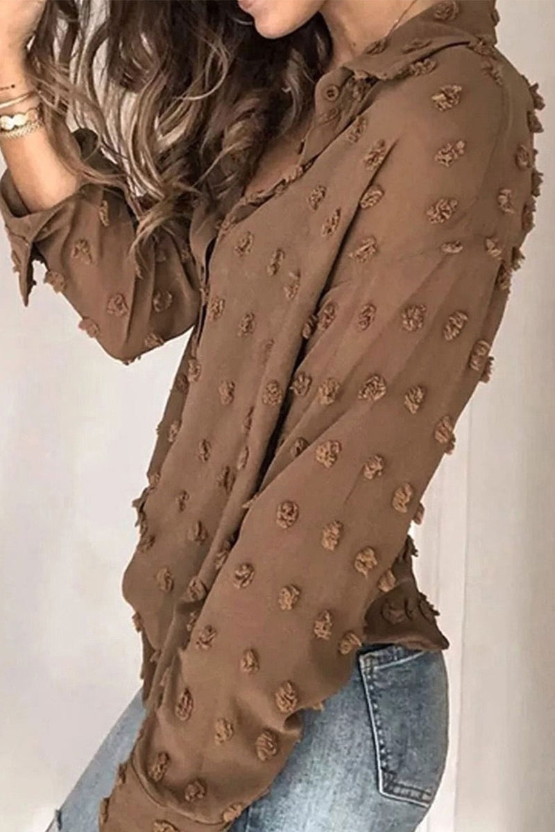 Blusas casuales de diario con botones y cuello vuelto (3 colores)