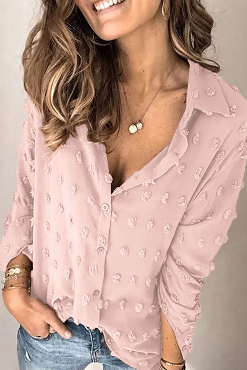 Blusas casuales de diario con botones y cuello vuelto (3 colores)