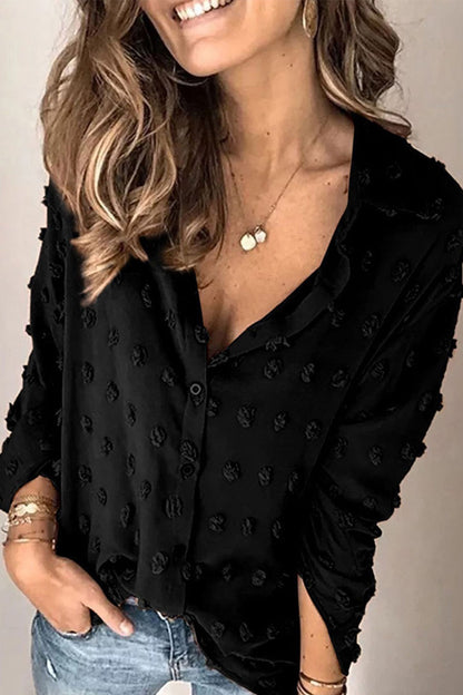 Blusas casuales de diario con botones y cuello vuelto (3 colores)