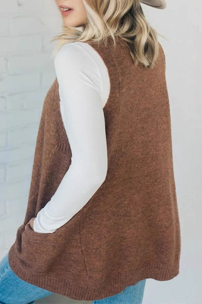 Suéteres casuales de cuello en V con bolsillo para uso diario (5 colores)