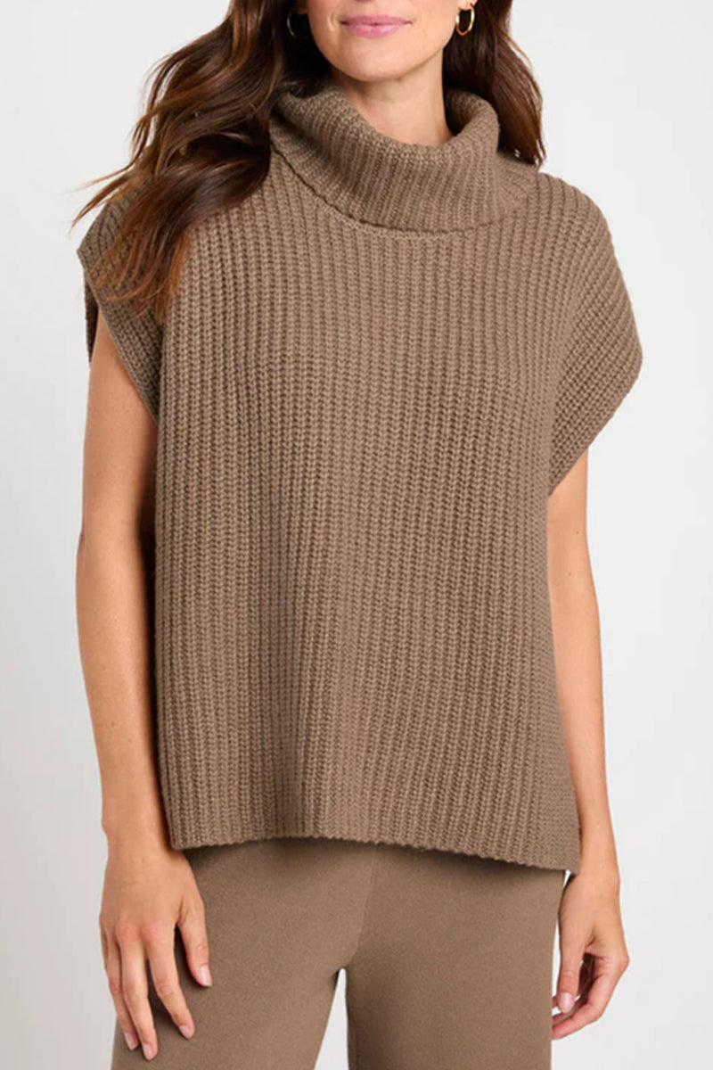 Suéteres casuales de cuello alto de color sólido (3 colores)
