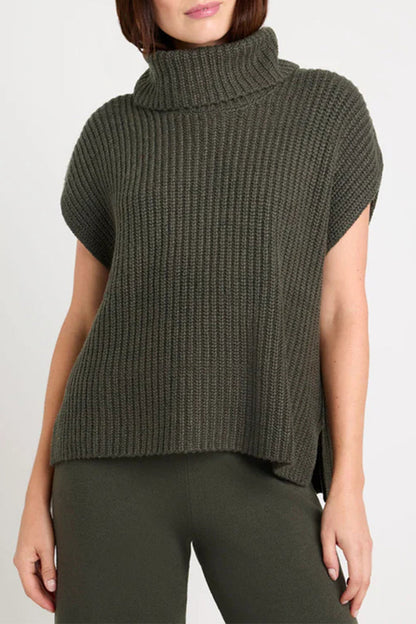 Suéteres casuales de cuello alto de color sólido (3 colores)
