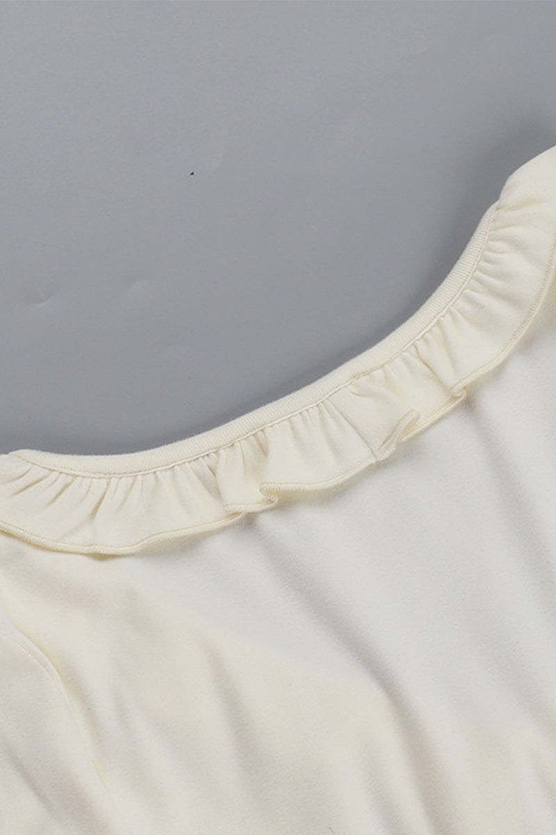 Blusa informal con cuello en V, aberturas y cordones con orillo fibroso
