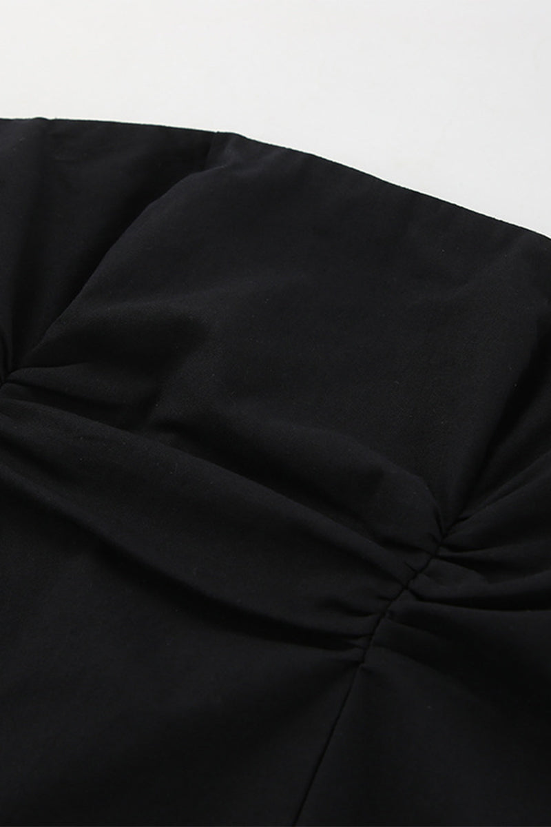 Conjunto informal de dos piezas con cremallera, sin tirantes y sin mangas