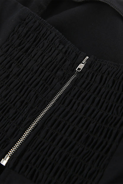 Conjunto informal de dos piezas con cremallera, sin tirantes y sin mangas