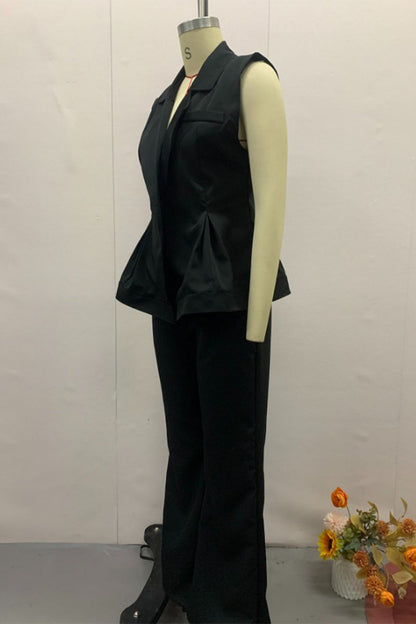 Casual Pocket V Neck Sleeveless Two Pieces