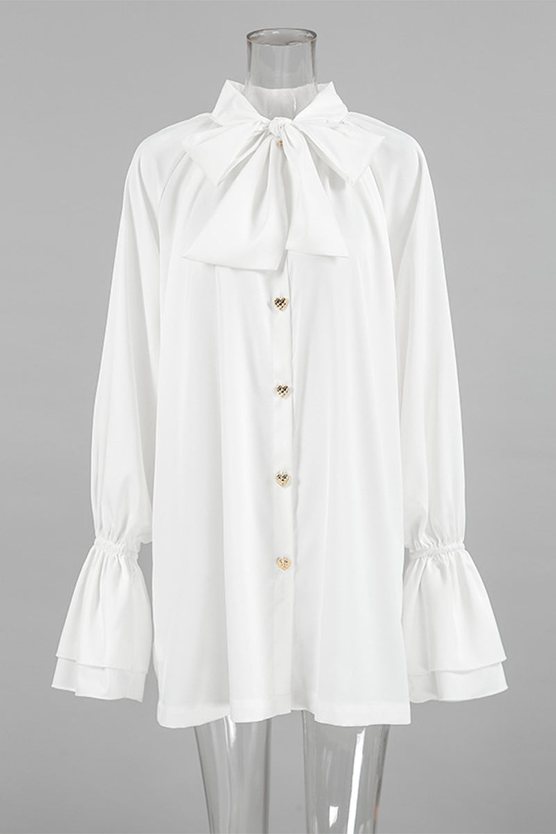 Elegante vestido de corte A con cordones, hebilla y cuello de cinta (3 colores)