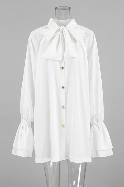 Elegante vestido de corte A con cordones, hebilla y cuello de cinta (3 colores)