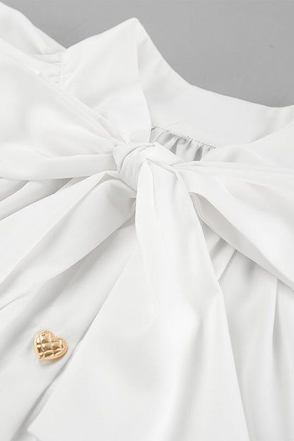 Elegante vestido de corte A con cordones, hebilla y cuello de cinta (3 colores)
