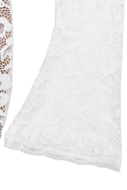 Vestidos sexis de encaje con cuello alto y cola de pez