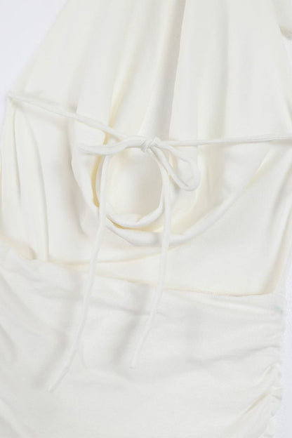 Vestidos largos con cuello halter, espalda descubierta y encaje con flores sexys