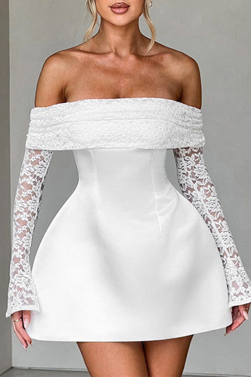 Vestidos de princesa sexys con hombros descubiertos y encaje