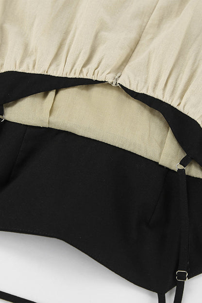 Vestidos casuales con escote cuadrado, espalda descubierta y bolsillos en contraste