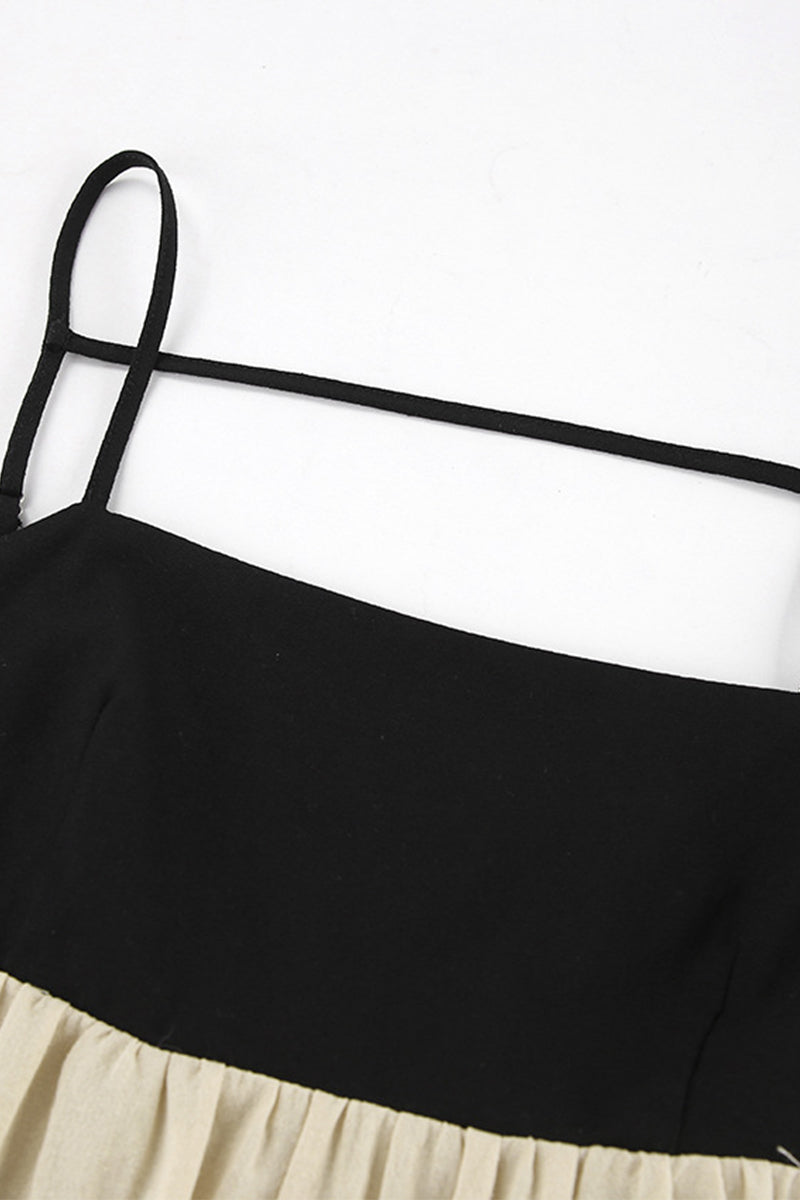 Vestidos casuales con escote cuadrado, espalda descubierta y bolsillos en contraste