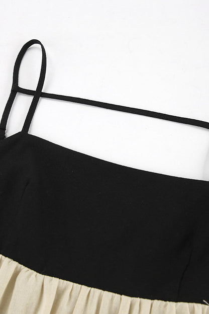 Vestidos casuales con escote cuadrado, espalda descubierta y bolsillos en contraste