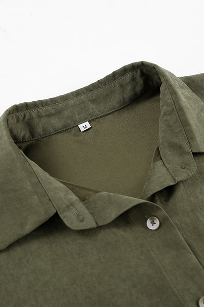 Blusas casuales con botones y cuello vuelto
